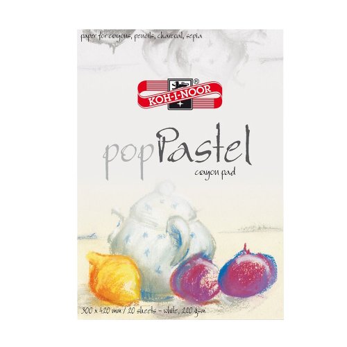 KOH-I-NOOR Pastellkreide Block 30 x 42 cm hochwertiges Pastellpapier Weiss Pastellkreiden Zeichenpapier