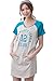 Bearsland Maternity Women's Long Style Summer Maternity Nursing Top Bluegray UK size 14-16