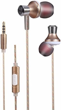 Premium 3.5mm Stereo Noise-Isolating Headphones, Noise With In-Ear Headphones , Mr Phone Purpose Heavy Bass , Earplugs Champagne Gold