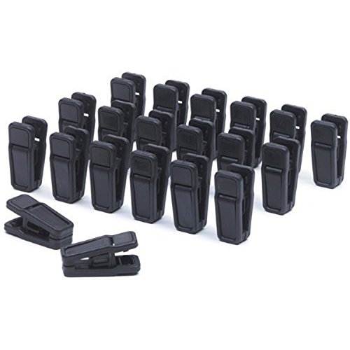 Hommini Plastic Anti-slip Finger Clips ,Slim-Line Flocked Garment Clothing Shirt Trousers Removable Pinch Grip Clips Hangers Set of 50 (Black)