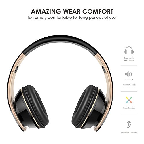 Sound Intone I65 plegable auriculares con cable de audio de 3 5 mm peso ligero lo largo de la oreja los auriculares auriculares con control de volumen en l nea y micr fono para PC Iphone Ipad Samsung Android Negro Oro Sound Intone I65 plegable auriculares con cable de audio de 3 5 mm peso ligero lo largo de la oreja los auriculares auriculares con control de volumen en l nea y micr fono para PC Iphone Ipad Samsung Android Negro Oro