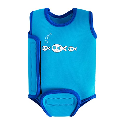 SwimBest Baby Wetsuit / Baby warmer wrap / Girls & Boys - 0-6 , 6-12 & 12-24 months (Blue Fish, 6-12 months)