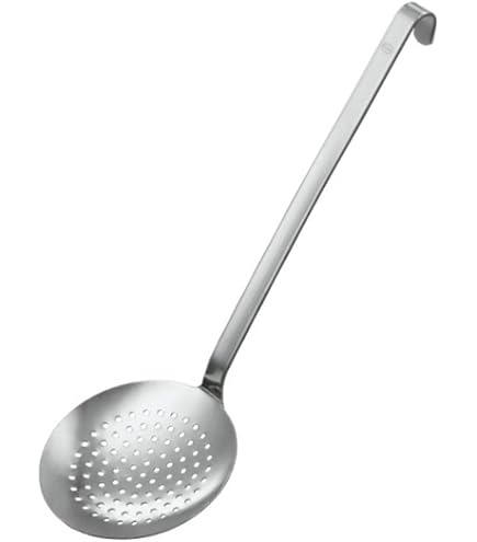 RÖSLE Haken Schöpflöffel, Hochwertige Schöpfkelle mit Hakengriff, Edelstahl 18/10, 10 cm, Spülmaschinengeeignet, Silbern Lebensmittel & Getränke