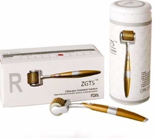 0.5mm Professional Luxury Metallic Titanium Microneedle 192 Derma Needle Roller Treating Acne Scars, Skin, Hair Loss, Wrinkles, Blackheads, Lines, Sun Damaged, Ageing- Daily Care Product, Reducing Blemishes Scars Potholes Cellulite Stretchmarks Uplifting Whitening Regeneration. Home Use 0.5 mm