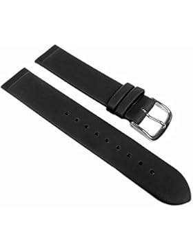 Graf Manufaktur Leder Uhrenarmband Schwarz Anstoß zum einklemmen/verschrauben passend zu Skagen, Boccia, Bering...