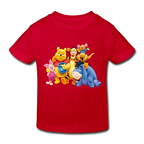 Age 3 Toddler Kids Little Boys Girls Winnie The Pooh T Shirt Red