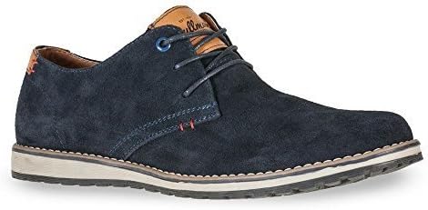 SFO Mens Real Leather Shoe Smart Office Real Suede Formal Casual Party shoes (UK11, Navy)