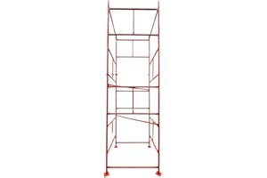 HILL TOP FABRICATIONS CO (1998) LTD - Scaffolding Tower 4.26 Meters (14') Working Height 4x4 Base Size. Steel & Polyester Powder Coated (PPC) Safety Orange for A High Quality Durable Finish