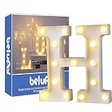 LED Buchstaben Alphabete Lichter aus Kunststoff und hat ein klassisches mattes weiß, ABCDEFGHIJKLMNOPQRSTUVWXYZ & ❤ 28 alphabetische Zeichen LED-Leuchten, wie für beliebige Kombination in I LOVE U, Heim, HEIRATEN ME, U & M, etc. verwendet 2 x AA Batterien (Batterien nicht enthalten).