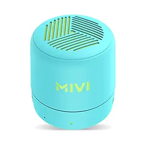 Mivi Play Bluetooth Speaker with 12 Hours Playtime. Wireless Speaker Made in India with Exceptional Sound Quality, Portable and Built in Mic-Turquoise, One Size