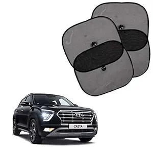 Sykit Car Sun Shades for Side and Rear Window for Hyundai Creta 2020 (Set of 4), Black