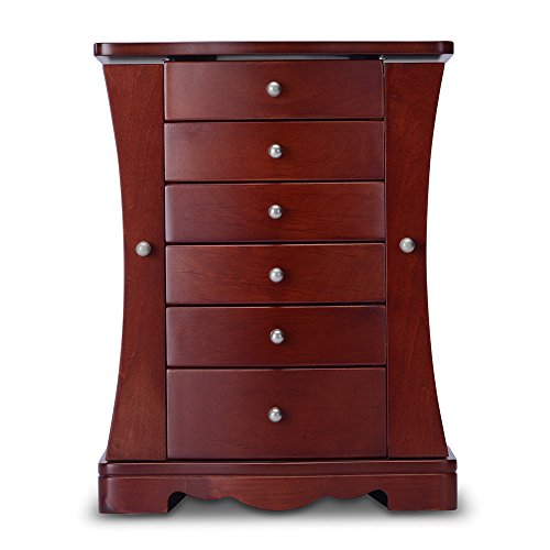 HERITAGE moderner Holz Schmuckkasten, Kirsch Schmuckschatulle Speicherorganisator - 3