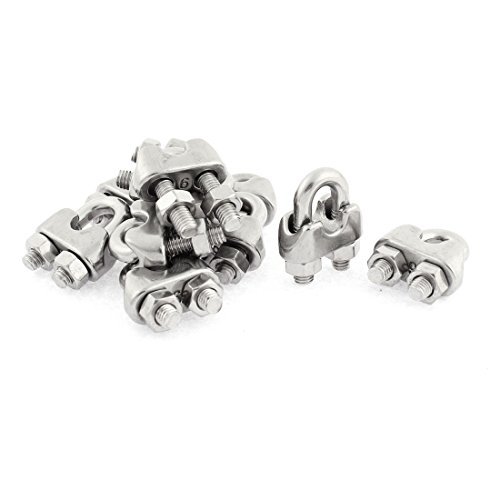 Preisvergleich Produktbild sourcingmap® M6Edelstahl Sattelklemme Kabel-Clip 100Für Draht Seil