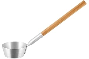 Rento Saunakelle - Saunalöffel - Aluminium mit Bambusgriff - Silber