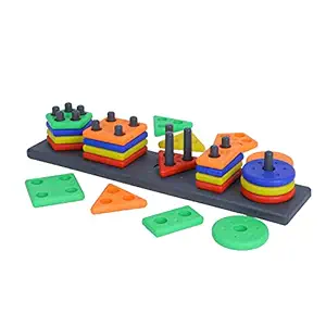 HIGHROOF Geometric Shapes Matching Blocks Kids Games Age 3+ Activity Toys Creative Buildings Bricks & Blocks Puzzle Learning Stacking Block Set Gift Boys Girls