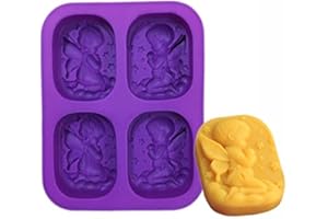 OFKPO Moule Savon Silicone, DIY Moule à Savon Carré Motif d'ange Réutilisables