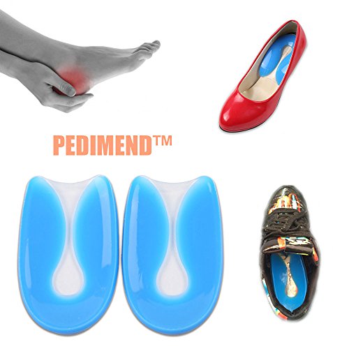 Pedimend™ Medical Grade Silicone Gel Heel Cups | U-Shaped Heel Pads For Plantar Fasciitis | Achilles Heel Spur Pain Protectors | Shock Cushion Support