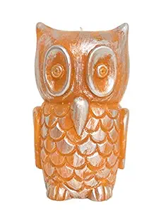 THE FARAWAY TREE Sculpted Metallic Orange Owl Candle