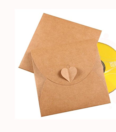 Oktober Elf CD Hüllen Papier Umschläge Kraftpapier Retro Love Premium Dick DVD Elbstklebend Leerhüllenl Taschen 5 Von 5 Inch (30 stück, A) - 4