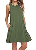 V-toto Vestidos de Mujer, Vestido de camiseta, sin Manga Traje de Baño Para Mujer Verano Moda Vestido de Playa, Colores Lisos, Talla Grande
