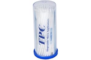 BOMAOER 100 Pieces Dental Disposable Product Dental Micro Applicator Brush Bendable Superfine White