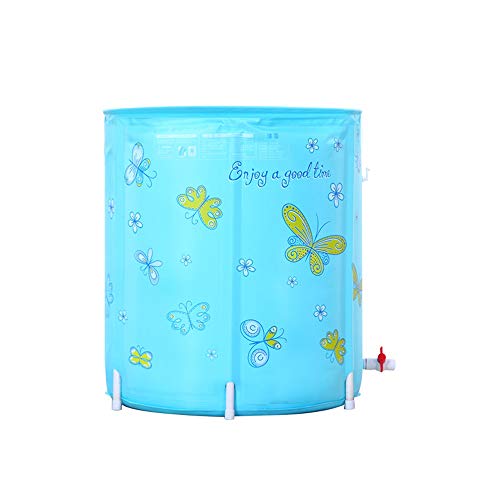 Preisvergleich Produktbild HUACANG Tragbar Faltende Badewanne Erwachsener Badezimmer Badfaß Großes Duschbecken Kinderbecken Stabiler Stützrahmen (Farbe : Blau)