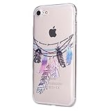 Hülle für iPhone 6/6S,Schutzhülle für iPhone 6S,iPhone 6 Weich Silikon Hülle,YingC-T Fantasy Ultra Dünn TPU Case Hülle Transparent Kristall Klar Luxus Bling Glitzer Diamant Bunte Schön Rot Blau Lila Rosa Feder Campanula Traumfänger Blumen Mädchen Frauen Muster Ultradünnen Durchsichtig Clear Crystal Kratzfeste Stoßfest Silikon Bumper Rückseite Handy Tasche Case Hülle Etui für Apple iPhone 6/6S 4.7 Zoll - 2