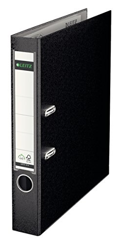 Leitz 180° Plastic Lever Arch File - Carpeta (5,5 cm, 32 cm, 440g, Negro, 10 pieza(s))