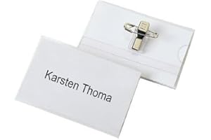 VELOFLEX Name Tag 60 x 90 mm with Clip and Safety Pin Pack of 25