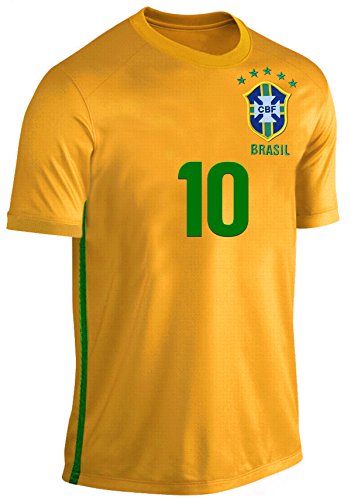 Brasilien Kinder Trikot Set Fußball Fan Zweiteiler Gelb Blau - 2