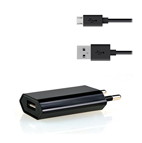 iProtect 2 in 1 Zubehör Set schwarz mit Micro USB Ladekabel u Datenkabel und Netzteil für Motorola Moto G Moto X