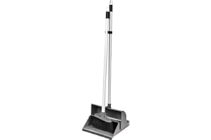 ROZENBAL 500581 Céleste Pelle-Balayette Grand Modèle avec Pelle Réservoir Bord Caoutchouc et Balayette Plastique Gris 105x27.5x9 cm