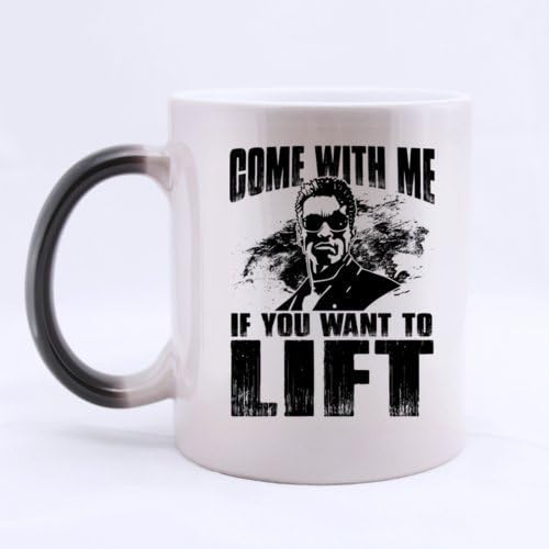 Cool COME WITH ME IF YOU WANT TO LIFT Heat Sensitive Color Changing Mug Custom Ceramic Morphing Coffee/Tea Cup Mug