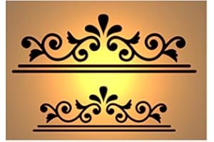 SOLITARYDESIGN Damask Style Flourish Plastic Furniture Stencil Shabby Chic A4 297x210mm French Design D