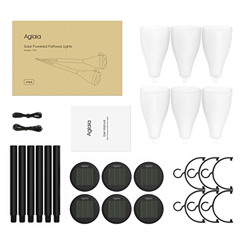 Aglaia Solarleuchten garten LED, 6 Stück Wasserdicht Solarleuchte, 7 Farben und 3 Beleuchtungsmodus mit Erdspieß für Garten Balkon und Terrasse. - 7