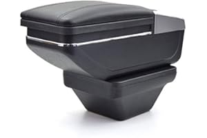 SYJY-SHOP High-end Car Armrest For MG ZS 2017-2019 Armrest Leather Arm Rest Rotatable Storage Box - With USB/Without USB (Color Name : Black thread, USB : Without USB)