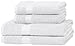 AmazonBasics Lot de 2 draps de bain et 2 serviettes de bain résistants à la décoloration Blanc (Forever)