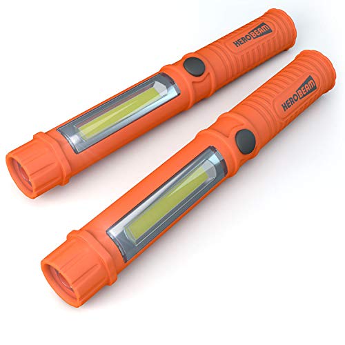2 x Luz de Emergencia Automovilística - Linterna LED Súper Brillante / Luz de Trabajo con Imán y Clip para Cinturón - Un Esencial de Guantera para Emergencias Nocturnas en el Vehículo - ¡UN ESTUPENDO REGALO DE NAVIDAD PARA CUALQUIER PROPETARIO DE UN AUTOMÓVIL! ...