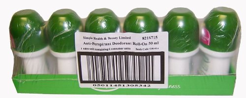 Simple Anti-Perspirant Deodorant Roll-On(PACK OF 6) 50ml