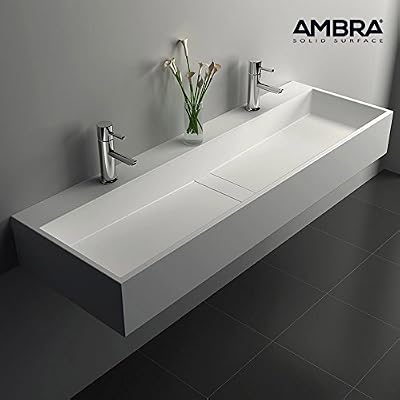 ambra Vasque 120 cm suspendue ou à poser, en Solid surface - Valencia