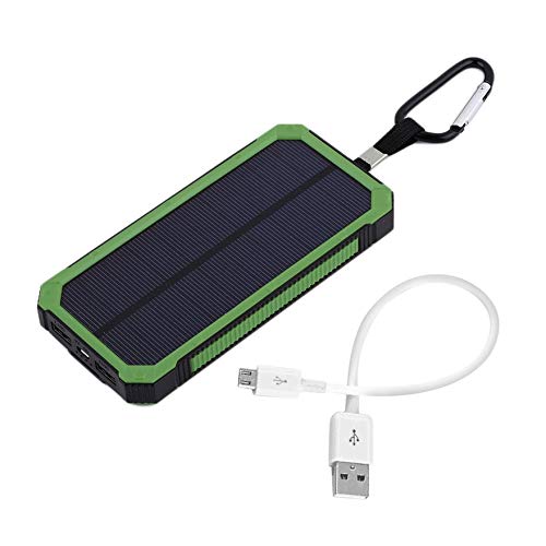 Preisvergleich Produktbild 20000MAH Wasserdichte Externe Solarstrombank für Mobiltelefone mit Kabel (grün)
