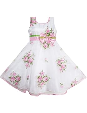 Sunny Fashion - Vestito floreale, bambina, rosa