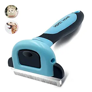 HSpet-HOME Pet Hair Shedding Tool for Dogs and Cats Dog Grooming Tool Effectively Reduces Shedding by UP to 95% Professional Deshedding Brush (Middle, Blue)