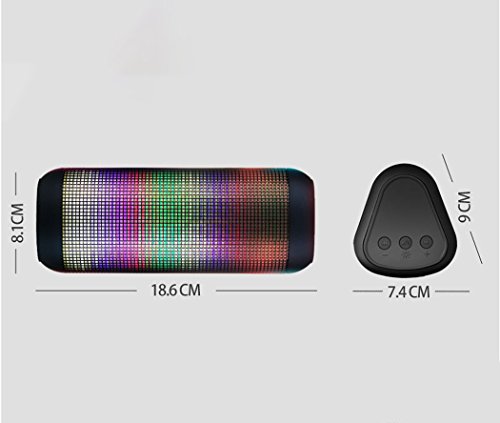LHFJ Bluetooth-Lautsprecher LED-Licht wechselnden Lautsprecher Tragbare Drahtlose Eingebautes Mikrofon, Aux-Lautsprecher Wasserdicht, staubdicht, stoßfest Lautsprecher Black, Rot