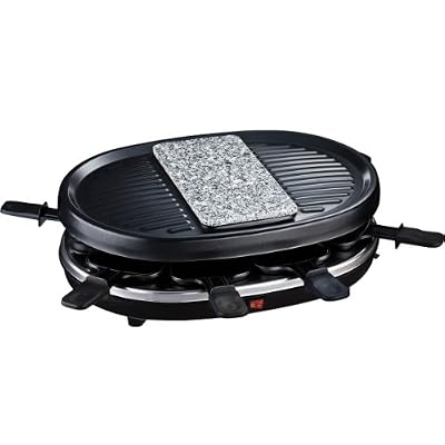 H.Koenig RP80 Raclette/Pierre à Griller/Grill pour 8 Personnes Noir