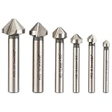 Material: HSS(4241) OCGIG 6 Piezas Taladro Avellanadora 3 flautas 90°Broca de Fresa Chaflán