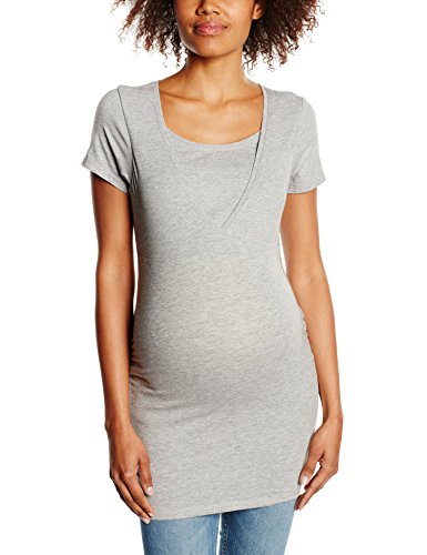New Look Maternity Women's Nursing Plain Short Sleeve Maternity T-Shirt, Grey (Mid Grey), 12