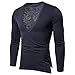 Produktbild serliyHerren Langarmshirt Mode Herren Handsome Beiläufig Langarm T-Shirt mit Tiefem V-Ausschnitt Tops Hemden Blusenpullover Slim Fit Plus Size