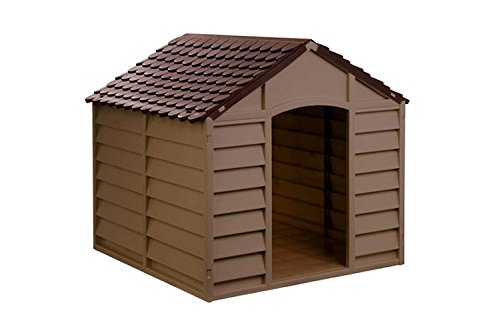 comprare on line AVANTI TRENDSTORE CUCCIA PER CANI IN RESINA MAXI PLASTICA MARRONE TAGLIA MEDIA GRANDE 78X84X85 CM prezzo