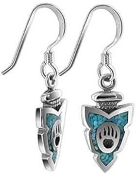 Indianerschmuck Ohrringe Türkis Bärentatze Pfeilspitze